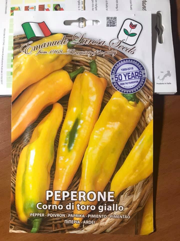 vendita online semi PEPERONE CORNO DI TORO GIALLO